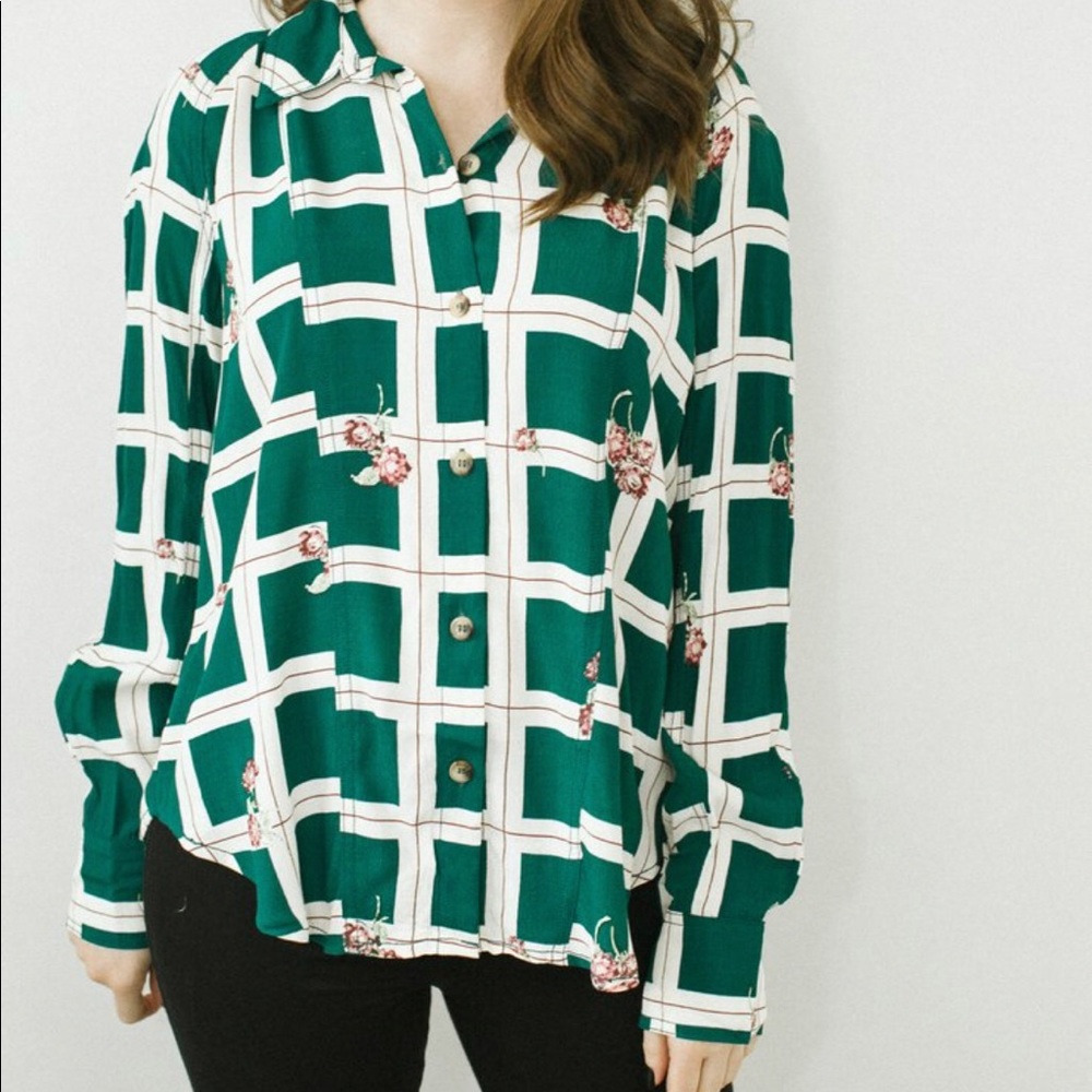 Free People Window To My Heart Button Down Shirt